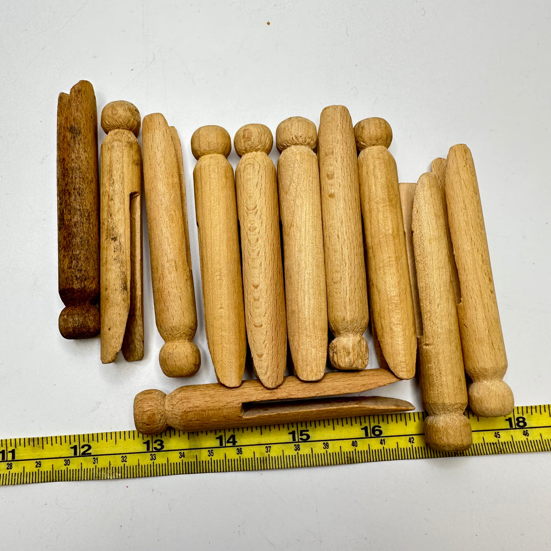 Vintage Style Clothes Pegs Craft - Wood - 12 Pack