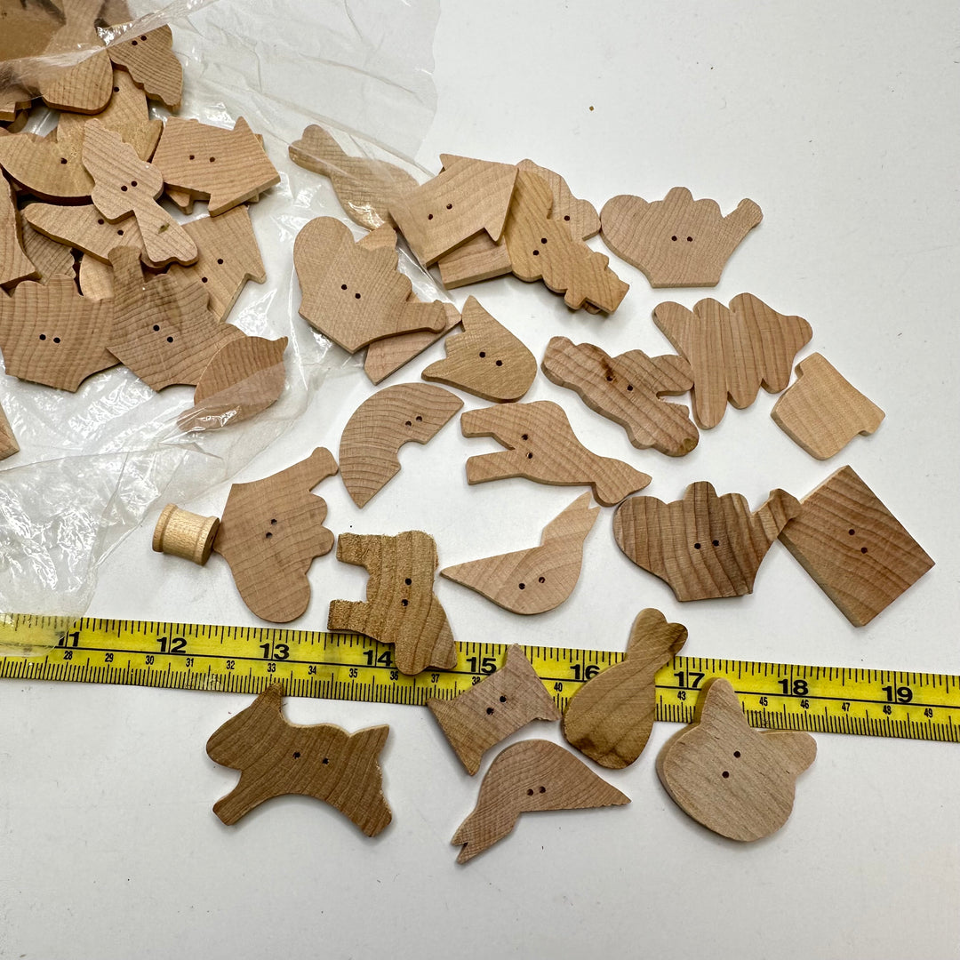 Geometric Shapes Craft Buttons Craft - Wood - 50 Pack
