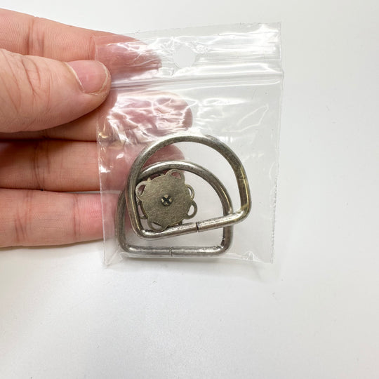 D Ring Magnet Set Accessories - Silver - 4 Pack