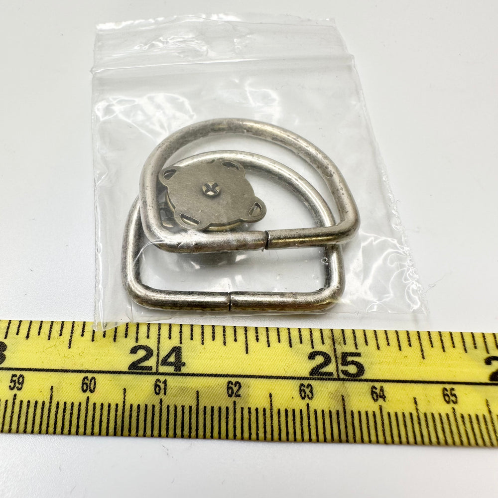 D Ring Magnet Set Accessories - Silver - 4 Pack