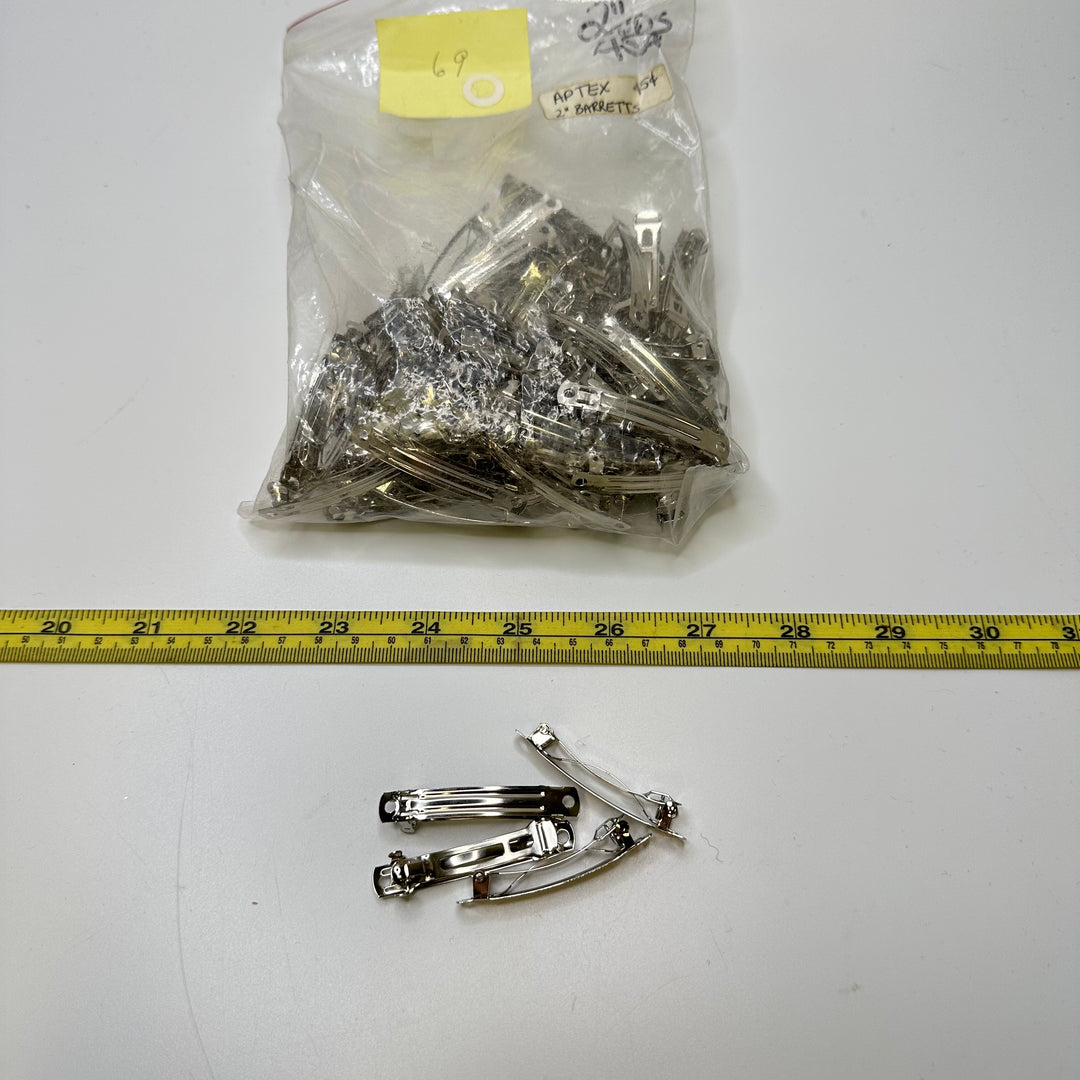 Barrettes - Silver - 65 Pack