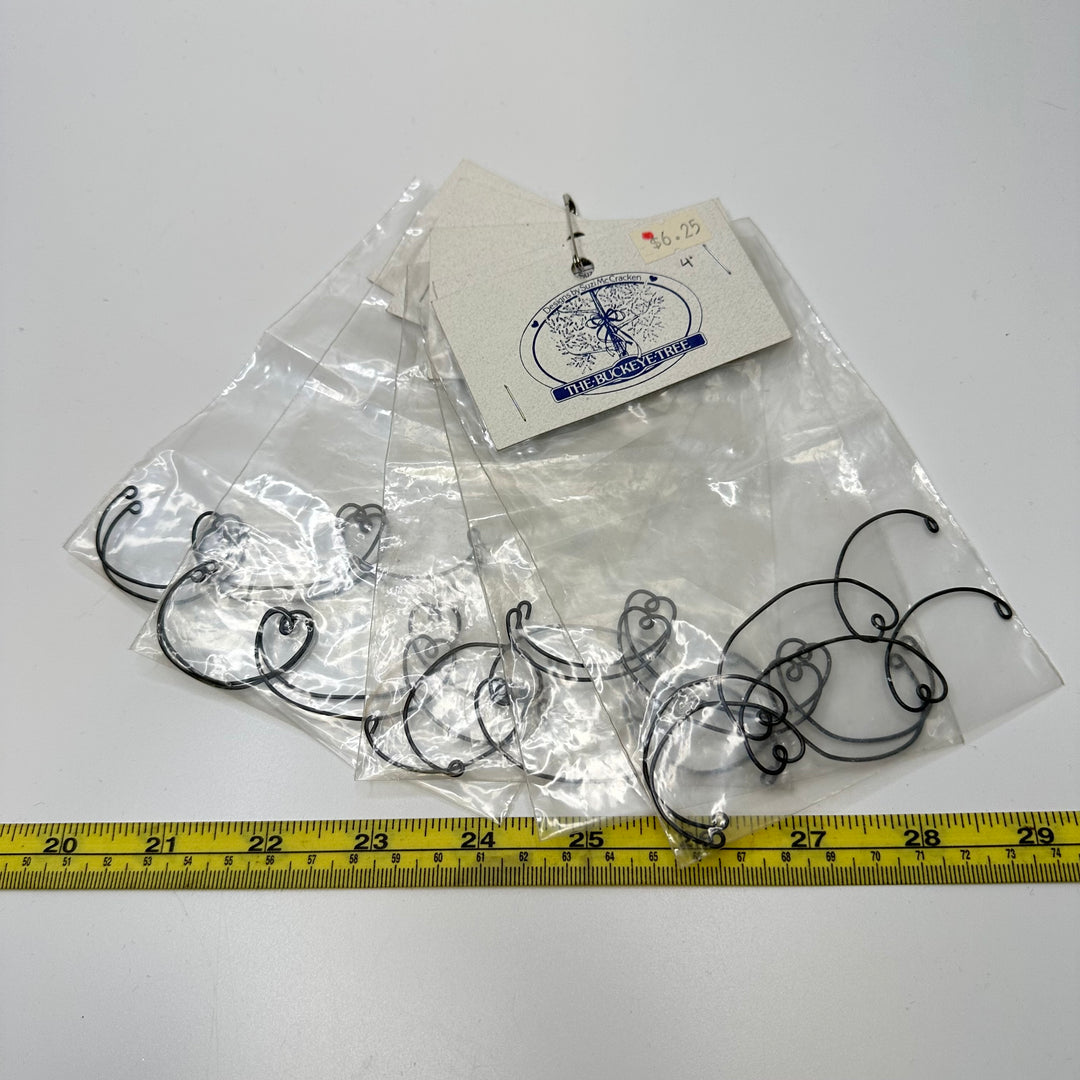 Wire Heart Filigree - Dark Grey - 5 Pack