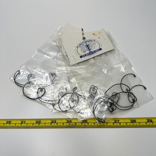 Wire Heart Filigree - Dark Grey - 5 Pack