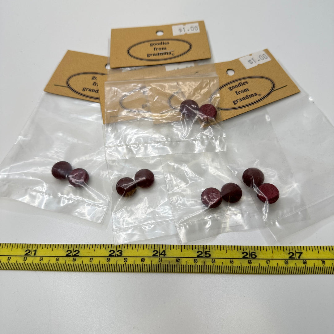 Half Dome Hole Less Beads - Burgundy - 5 Pack