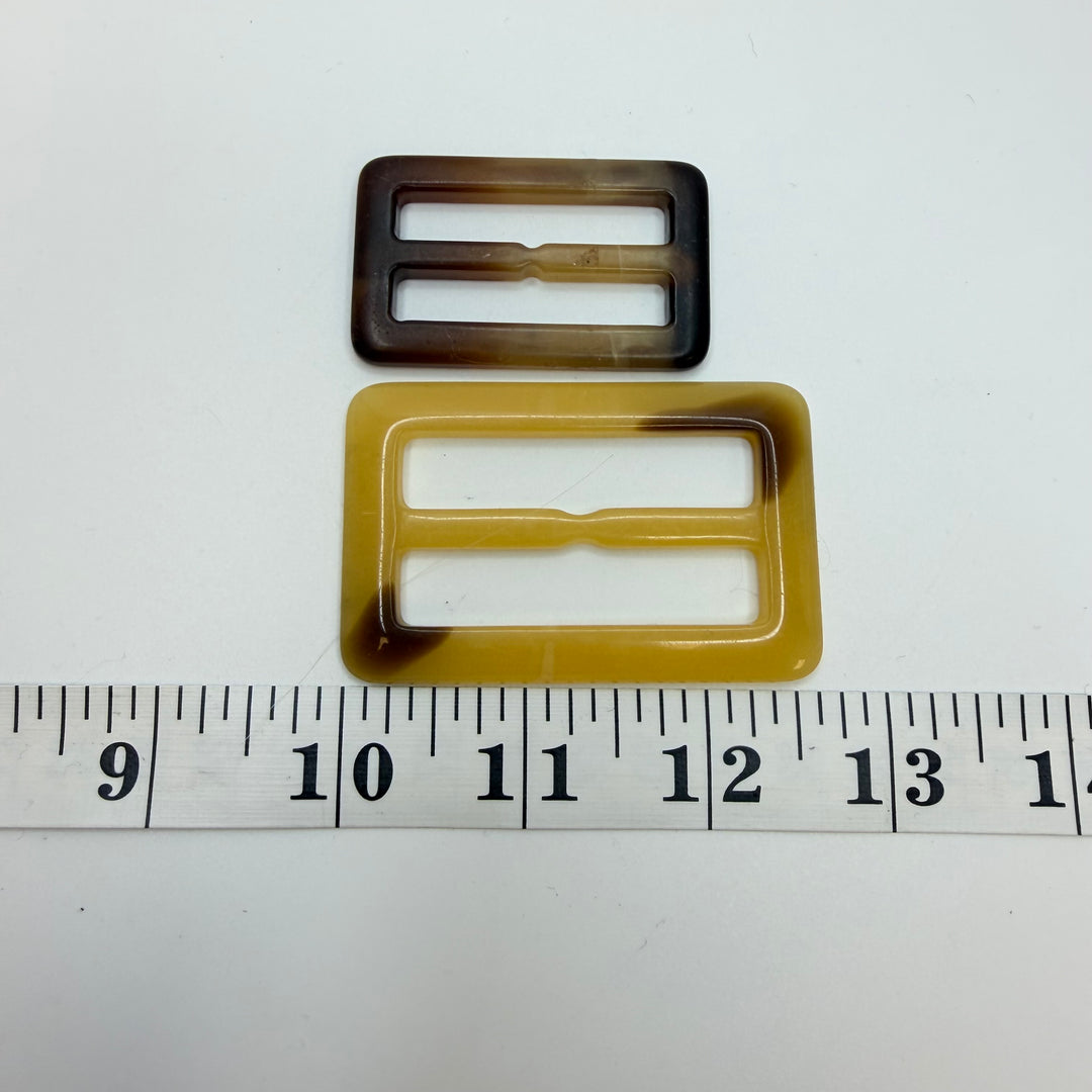 Plastic Faux Tortoise Shell Belt Buckle Notions - Beige/Brown - 2 Pack