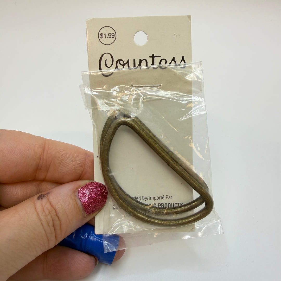 Brass D Ring Notions - Brass - 2 Pack