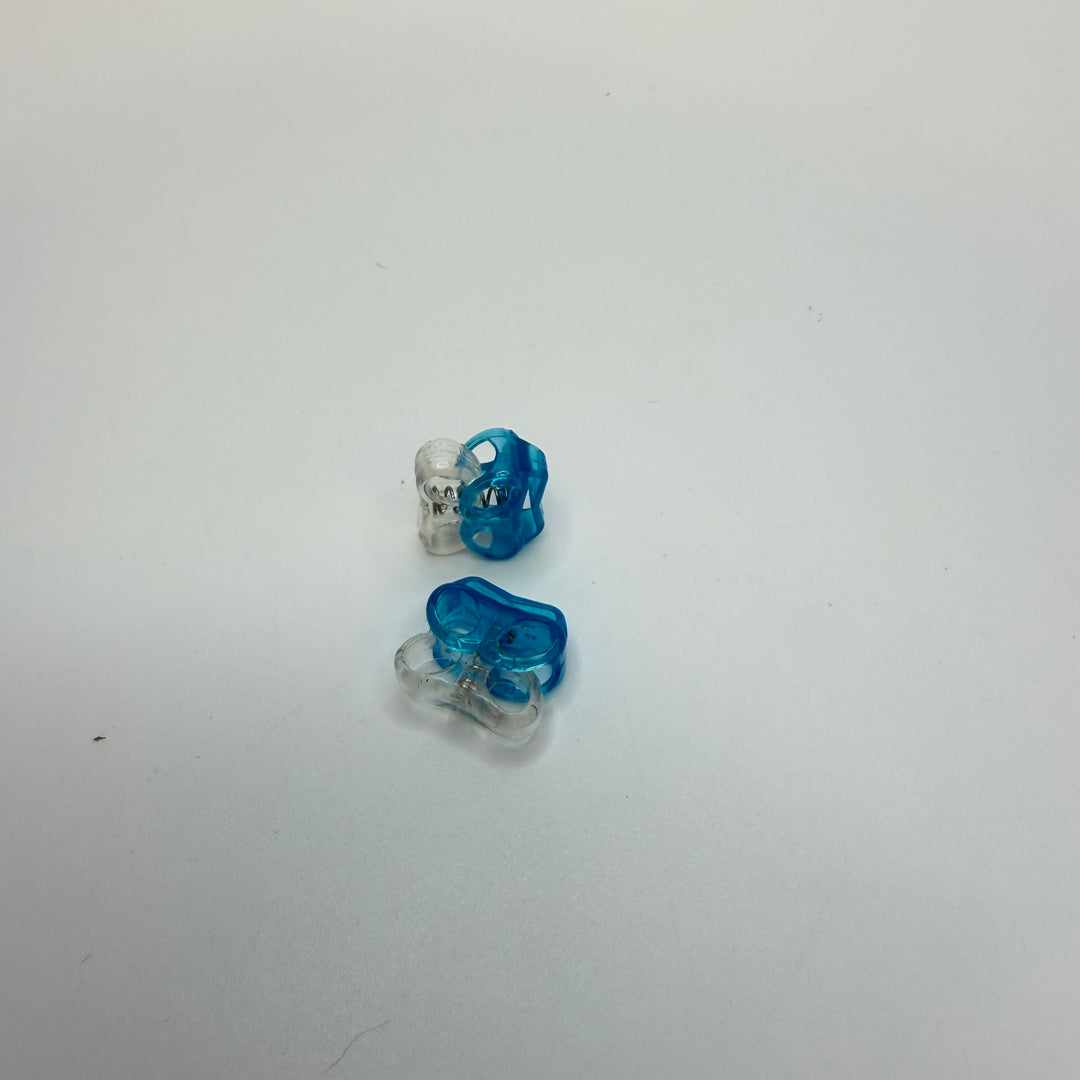 Plastic Spring Toggle Stopper Notions - Turquoise Clear - 2 Pack