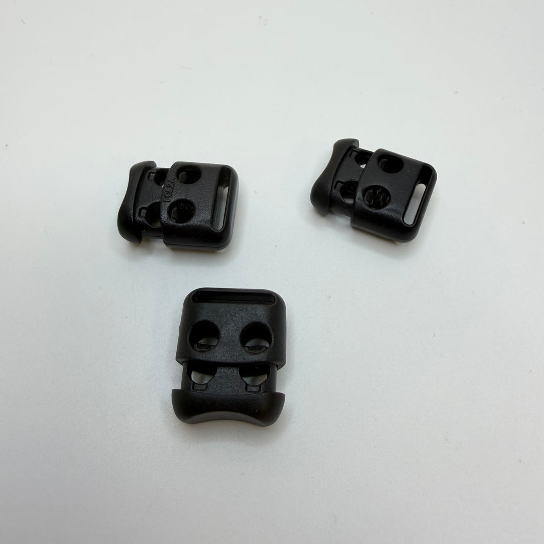 Plastic Spring Toggle Stopper Notions - Black - 3 Pack