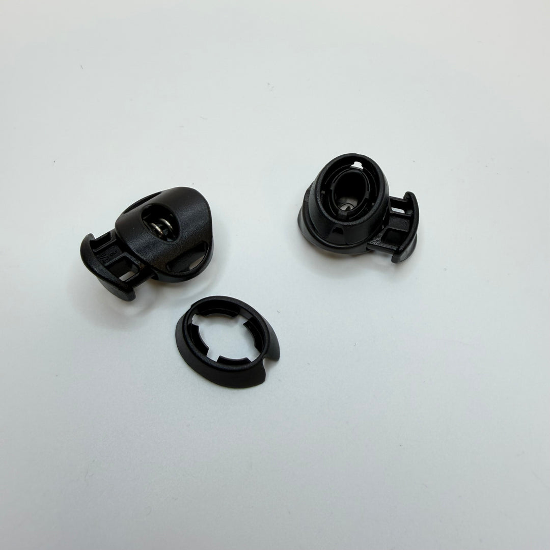 Spring Toggle Stopper With Snap Back Notions - Black - 2 Pack