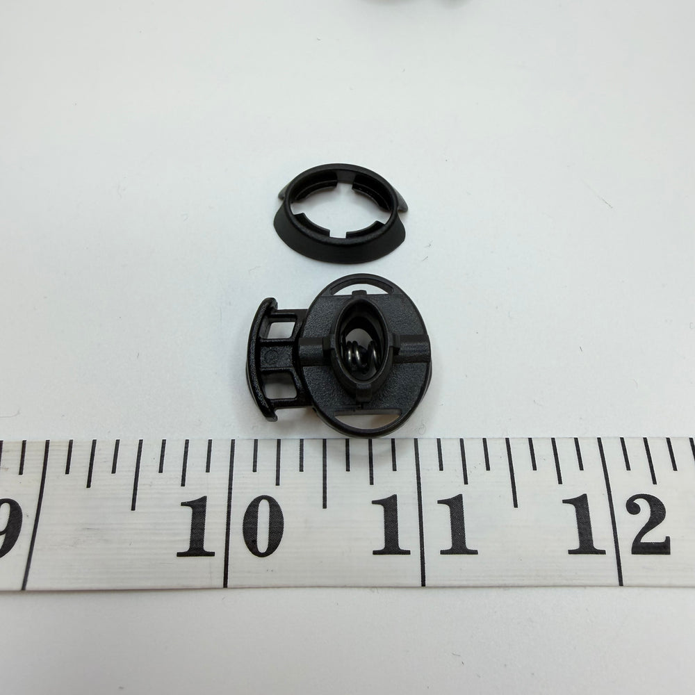 Spring Toggle Stopper With Snap Back Notions - Black - 2 Pack