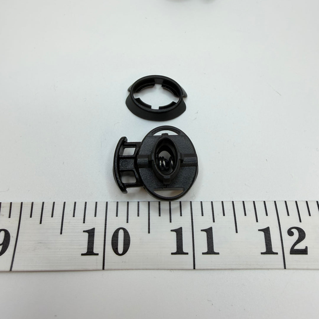 Spring Toggle Stopper With Snap Back Notions - Black - 2 Pack