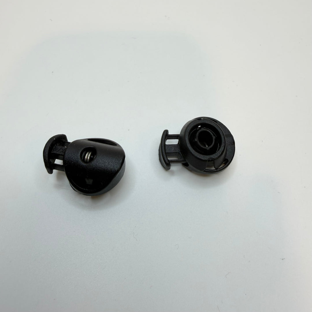 Spring Toggle Stopper With Snap Back Notions - Black - 2 Pack