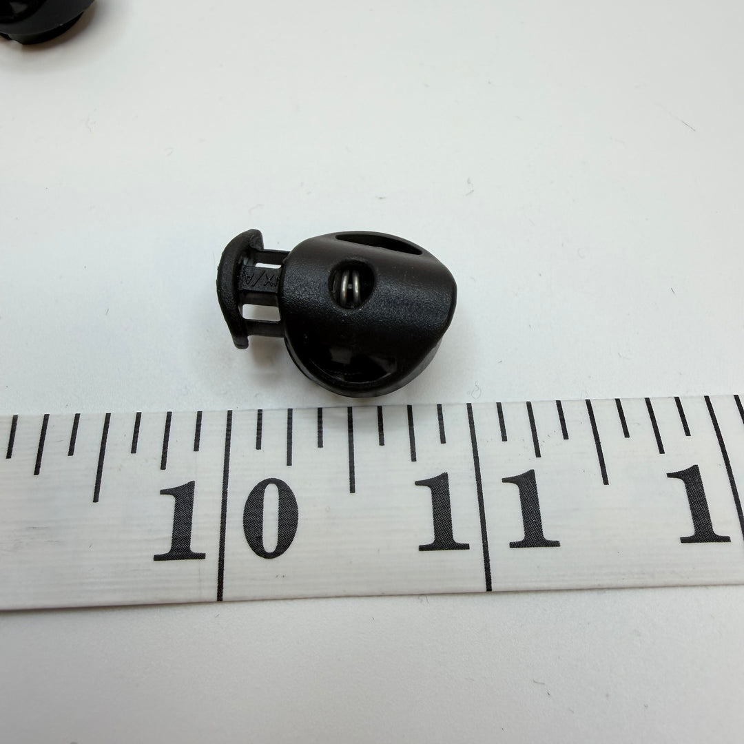 Spring Toggle Stopper With Snap Back Notions - Black - 2 Pack