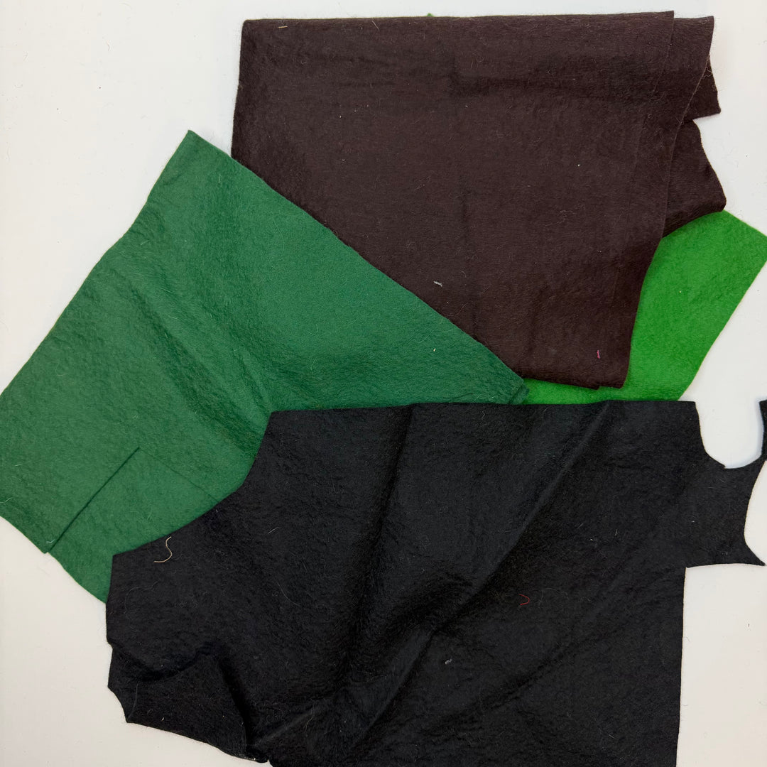 Felt - Black Brown Green - 4 Pack
