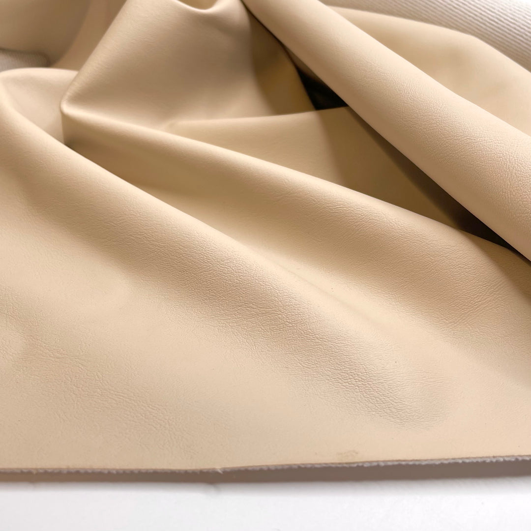 Reimagined Comfort - Waterproof Pleather Polyester Backing PU Blend Knit - Cream - Bundles - FABCYCLE Deadstock and Sustainble Fabrics and Sewing Supplies