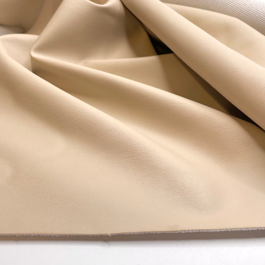 Reimagined Comfort - Waterproof Pleather Polyester Backing PU Blend Knit - Cream - Bundles - FABCYCLE Deadstock and Sustainble Fabrics and Sewing Supplies