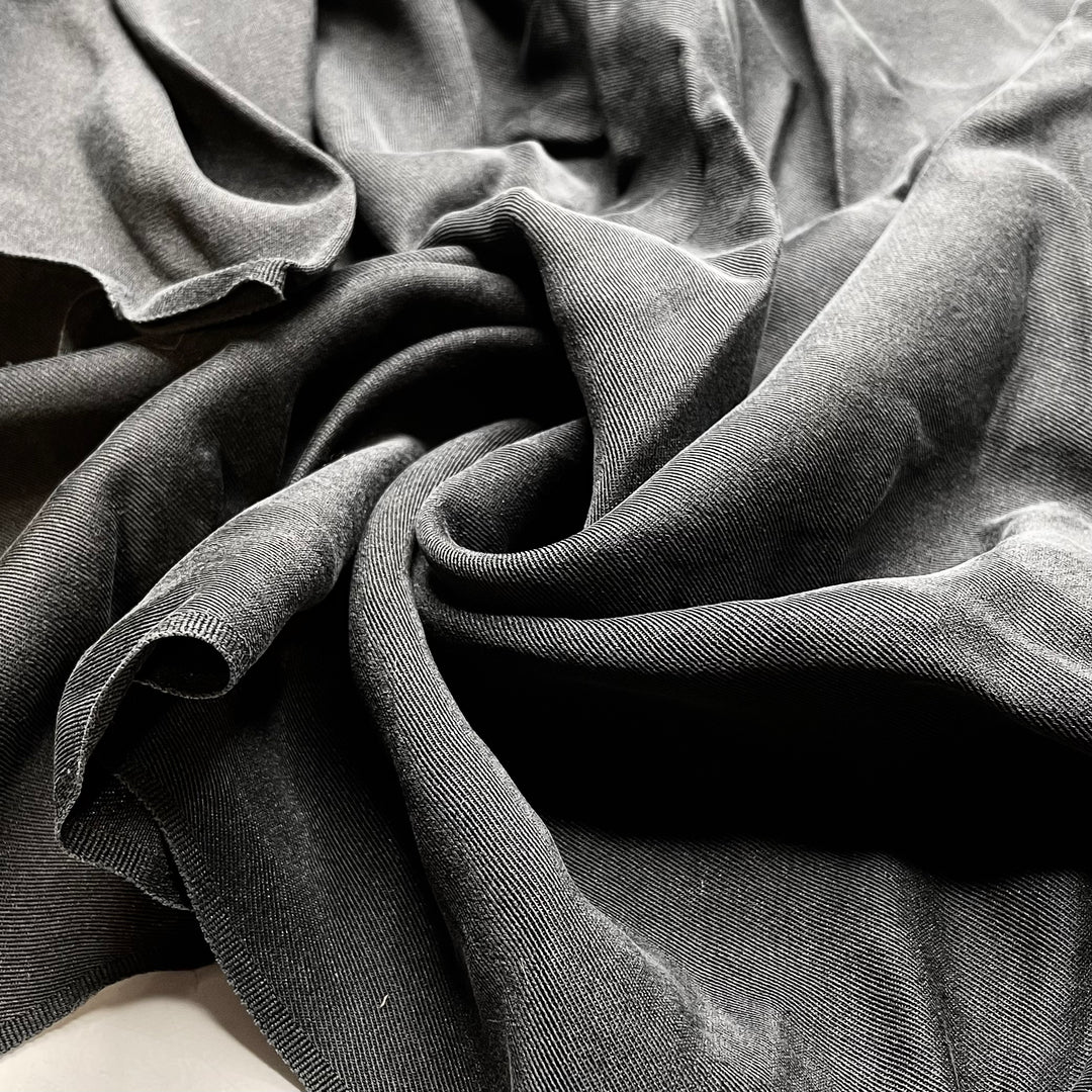 Smooth Operator - Suede Silk Woven - Black - 2.6M Bundle - FABCYCLE Deadstock and Sustainble Fabrics and Sewing Supplies