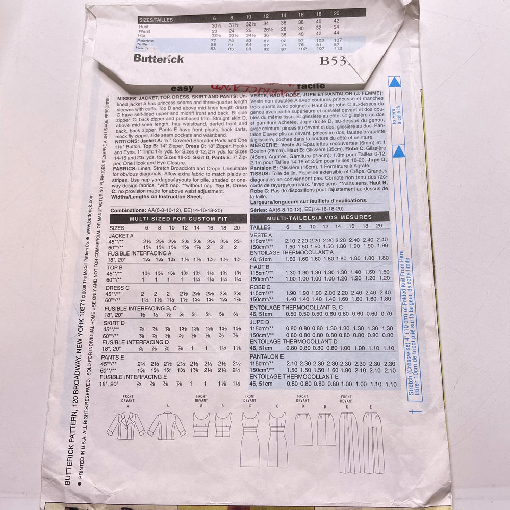 Sewing Pattern - Womenswear - Butterick B5333