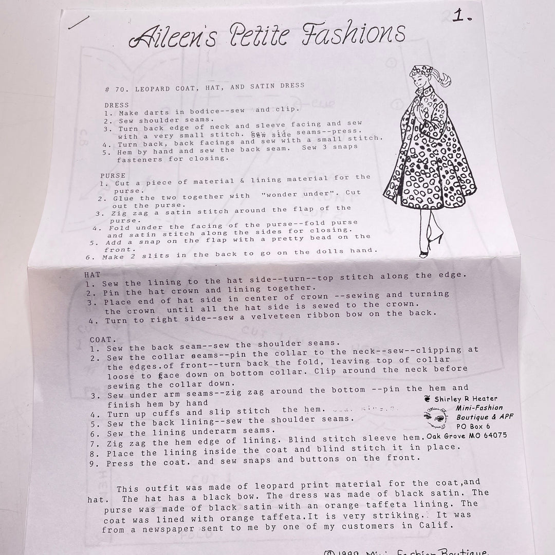 Sewing Pattern - Craft - Aileens Petite Fashions 1999