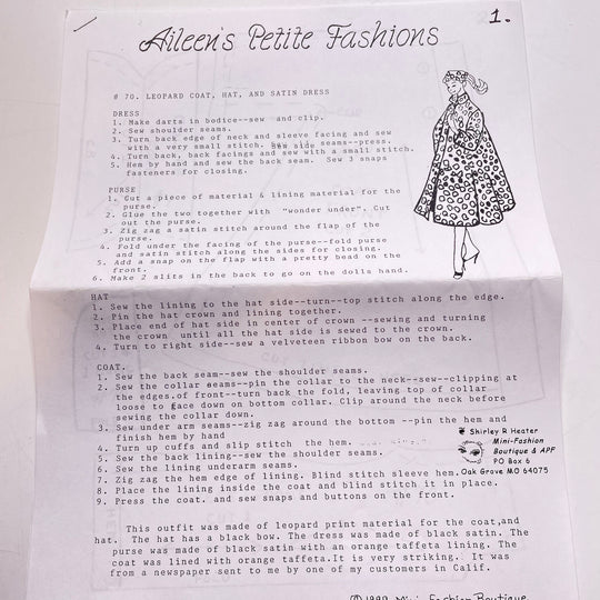 Sewing Pattern - Craft - Aileens Petite Fashions 1999