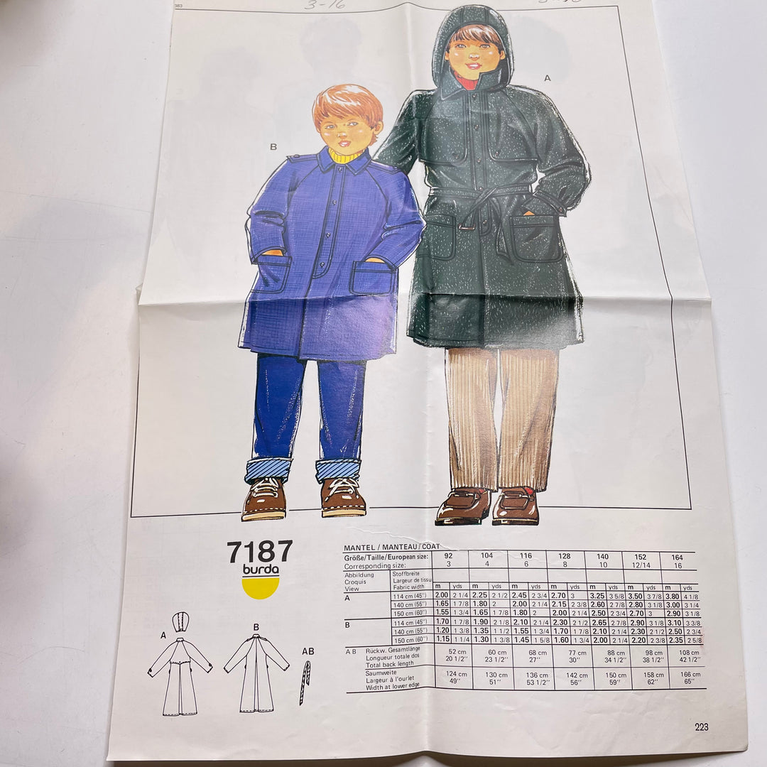 Sewing Pattern - Childrenswear - Burda 7187