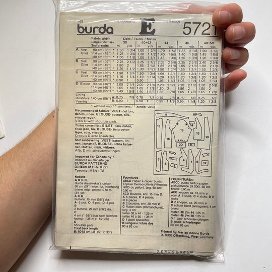 Sewing Pattern - Womenswear - Burda 5721