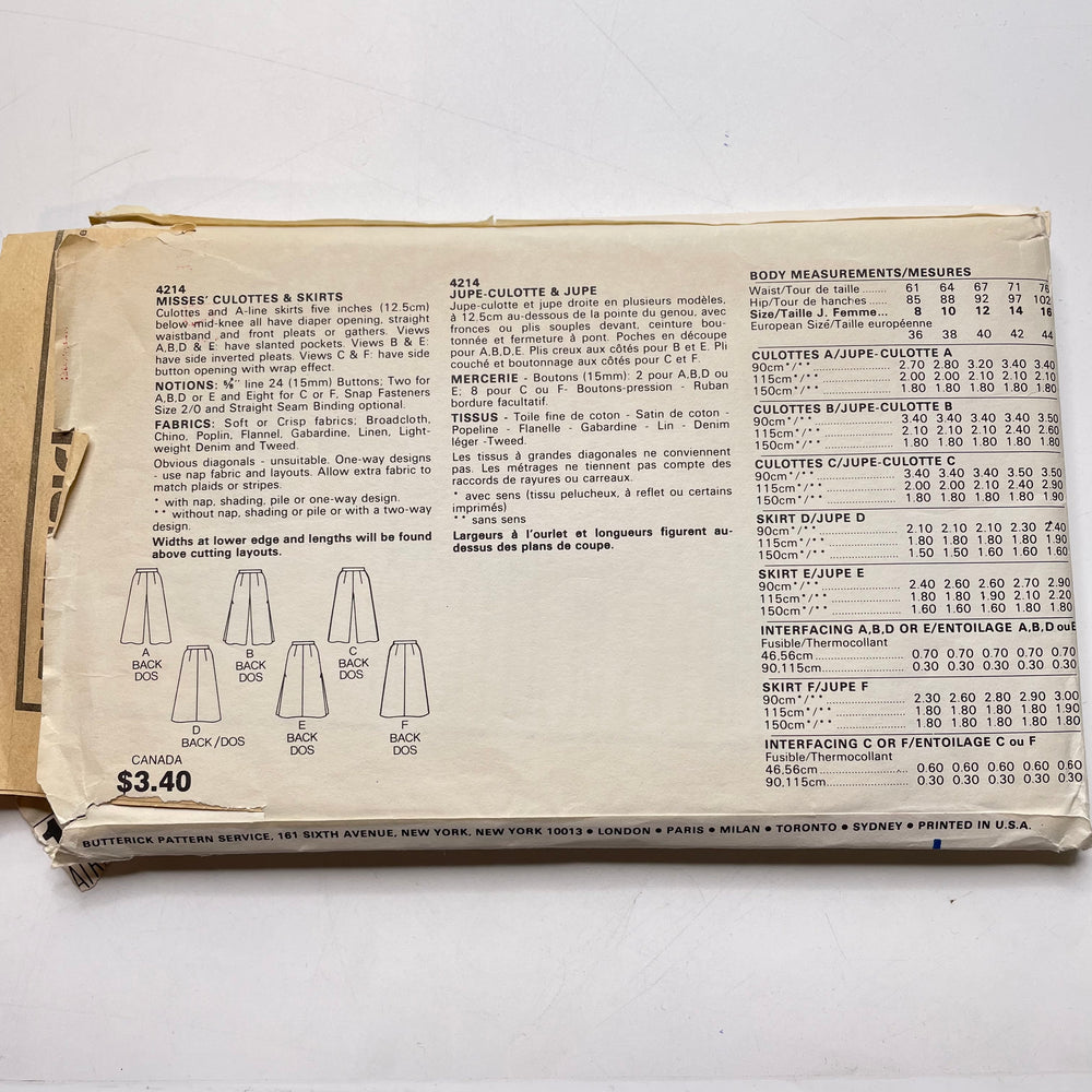 Sewing Pattern - Womenswear - Butterick 4214