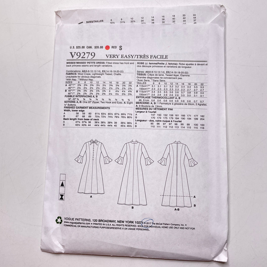 Sewing Pattern - Womenswear - Vogue V9279