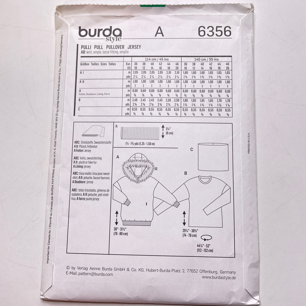 Sewing Pattern - Womenswear - Burda 6356