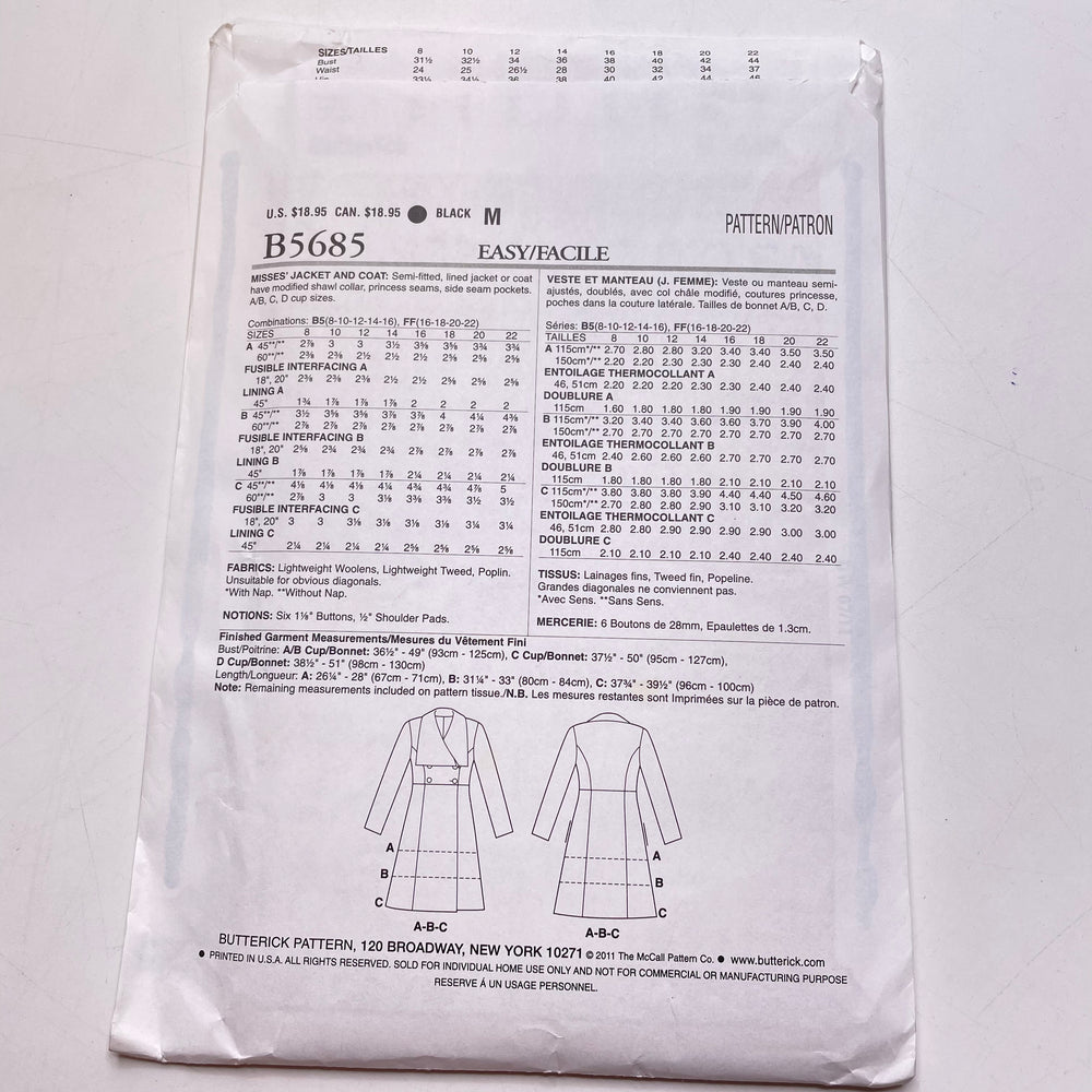 Sewing Pattern - Womenswear - Butterick B5685