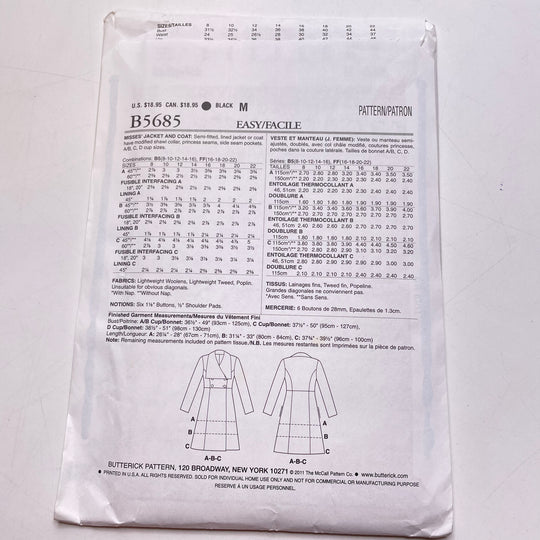 Sewing Pattern - Womenswear - Butterick B5685