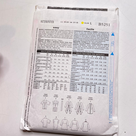Sewing Pattern - Womenswear - Butterick B5251