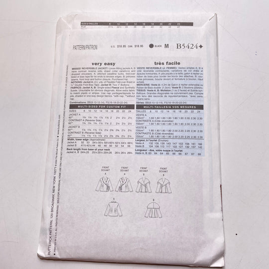 Sewing Pattern - Womenswear - Butterick B5424