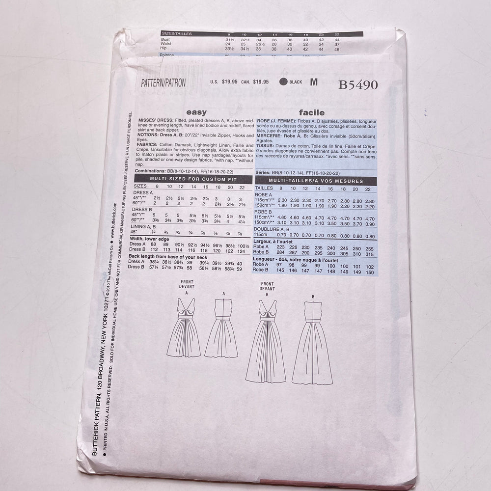Sewing Pattern - Womenswear - Butterick B5490