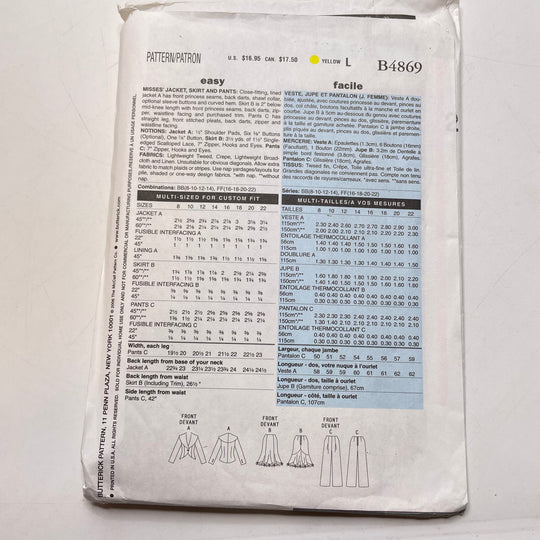 Sewing Pattern - Womenswear - Butterick B4869