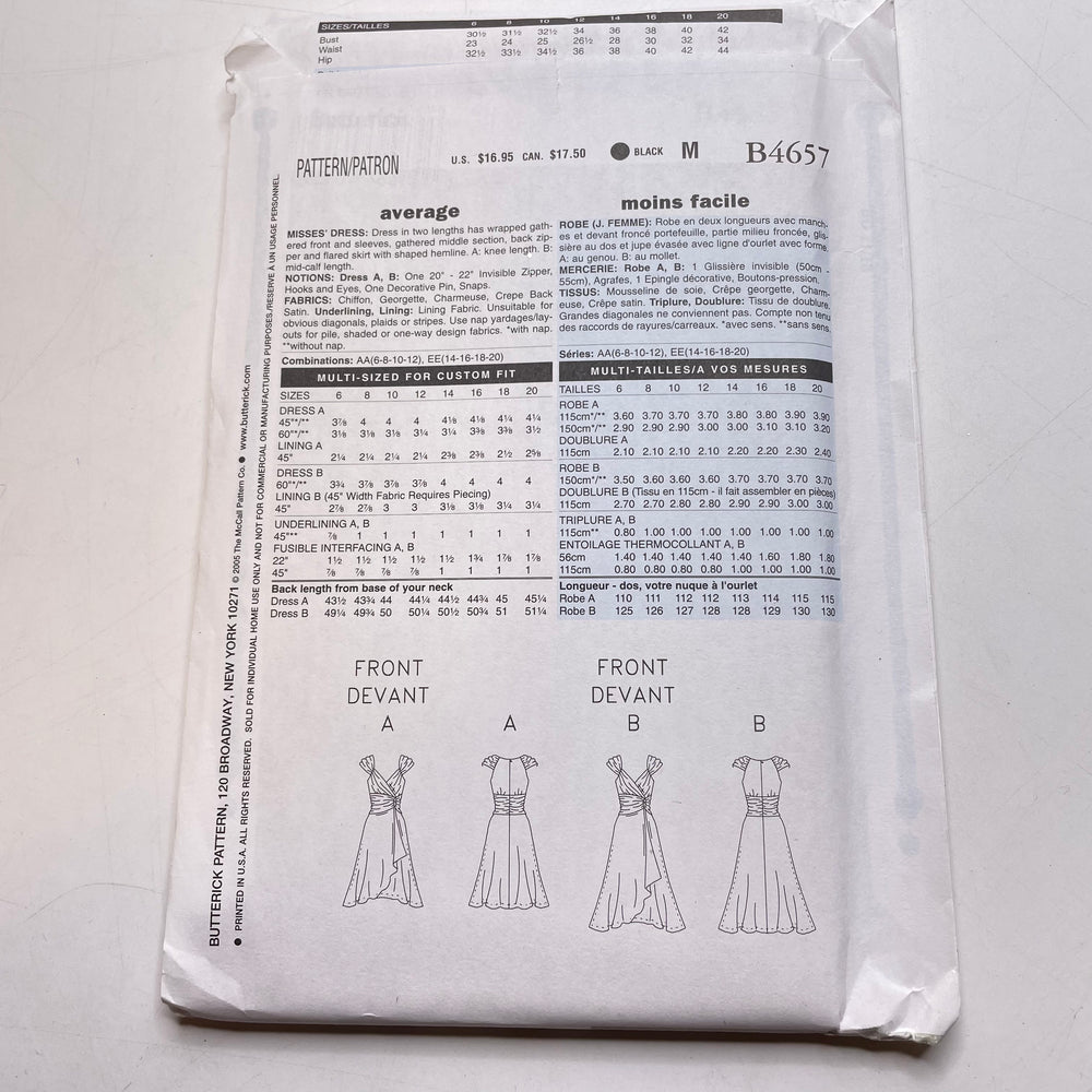 Sewing Pattern - Womenswear - Butterick B4657