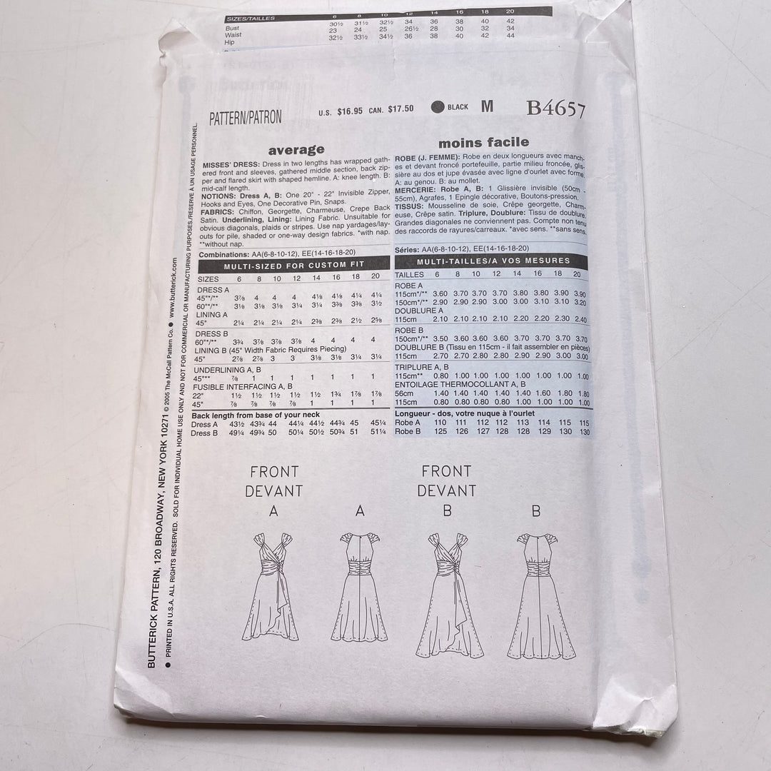 Sewing Pattern - Womenswear - Butterick B4657