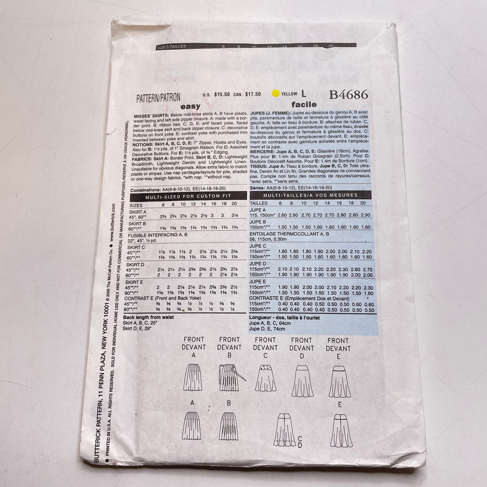 Sewing Pattern - Womenswear - Butterick B4686