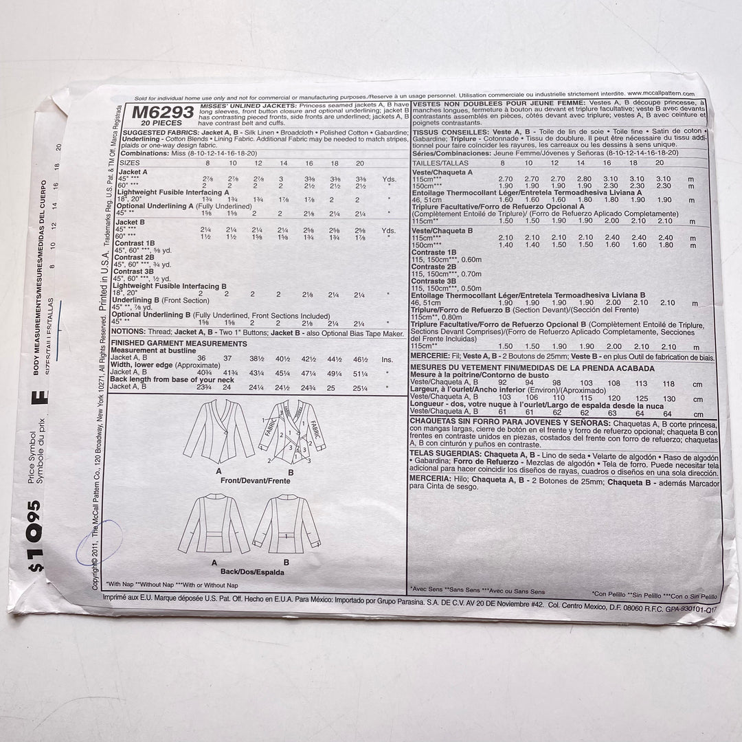 Sewing Pattern - Womenswear - McCall&