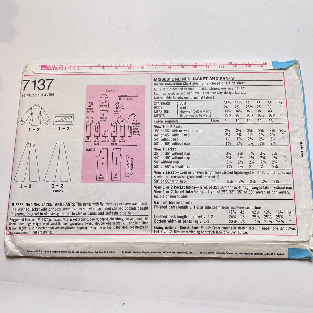 Sewing Pattern - Womenswear - Simplicity 7137