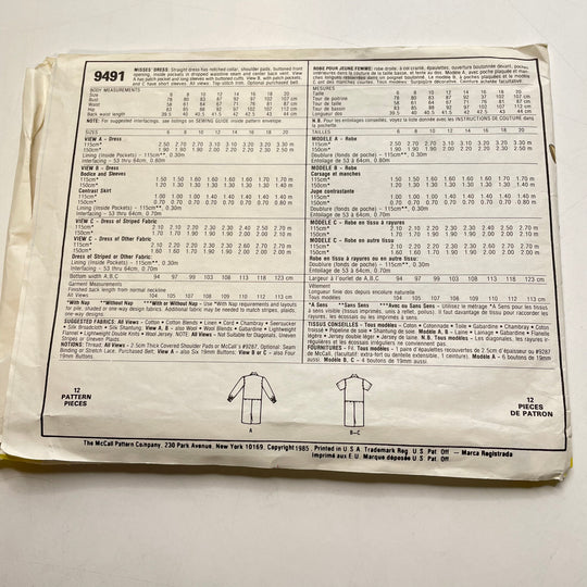Sewing Pattern - Womenswear - McCall&