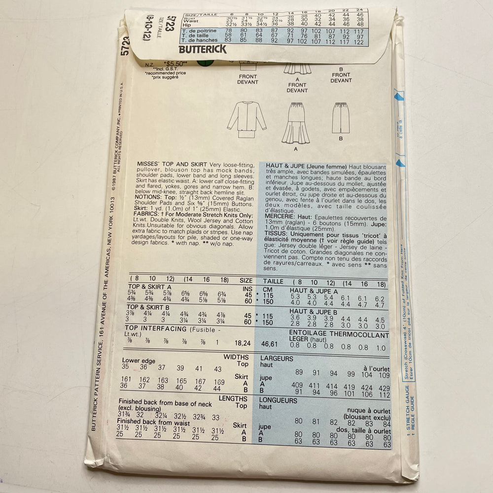 Sewing Pattern - Womenswear - Butterick 5723