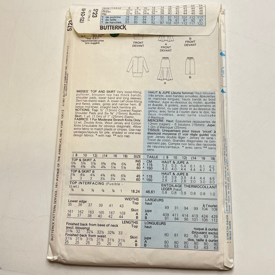 Sewing Pattern - Womenswear - Butterick 5723