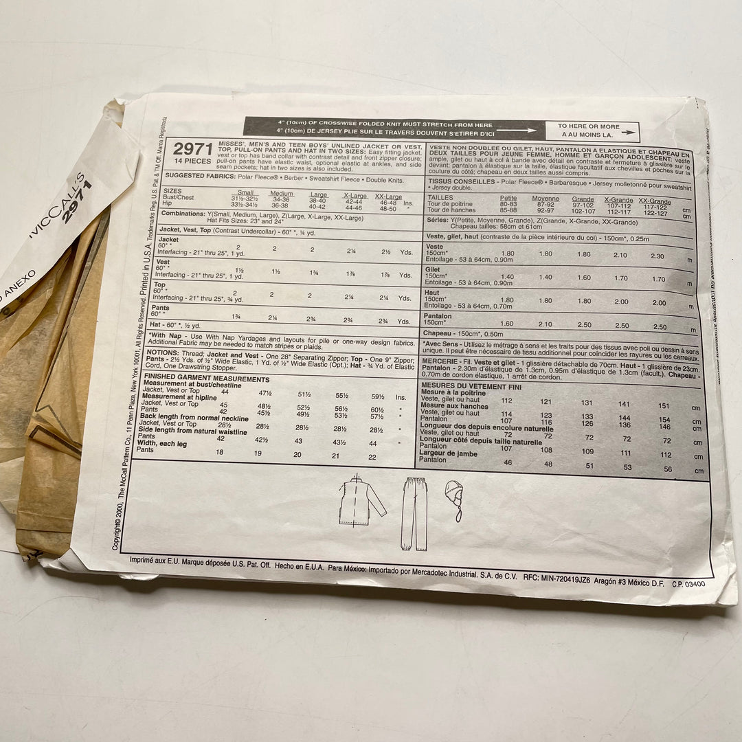 Sewing Pattern - Unisex - McCall&