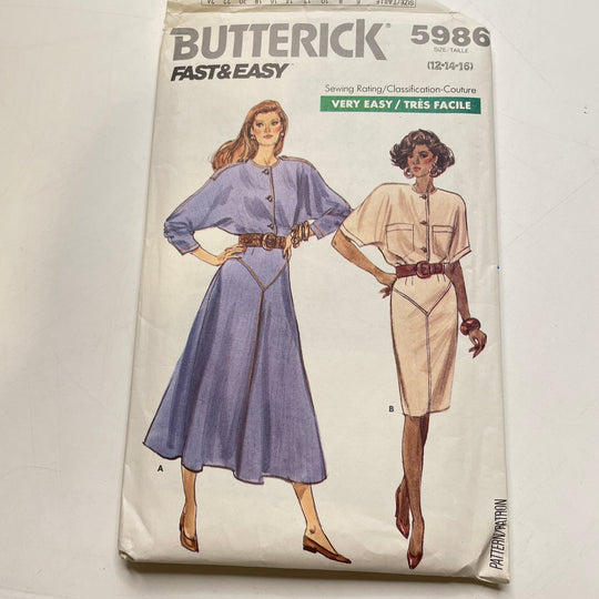 Sewing Pattern - Womenswear - Butterick 5986