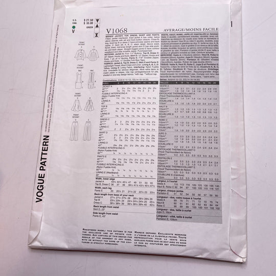 Sewing Pattern - Womenswear - Vogue V1068