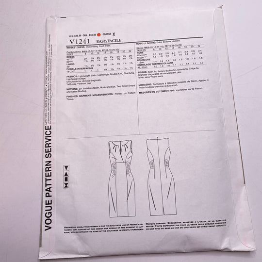 Sewing Pattern - Womenswear - Vogue V1241