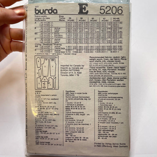 Sewing Pattern - Womenswear - Burda 5206