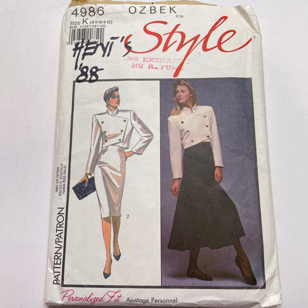 Sewing Pattern - Womenswear - Style 4986