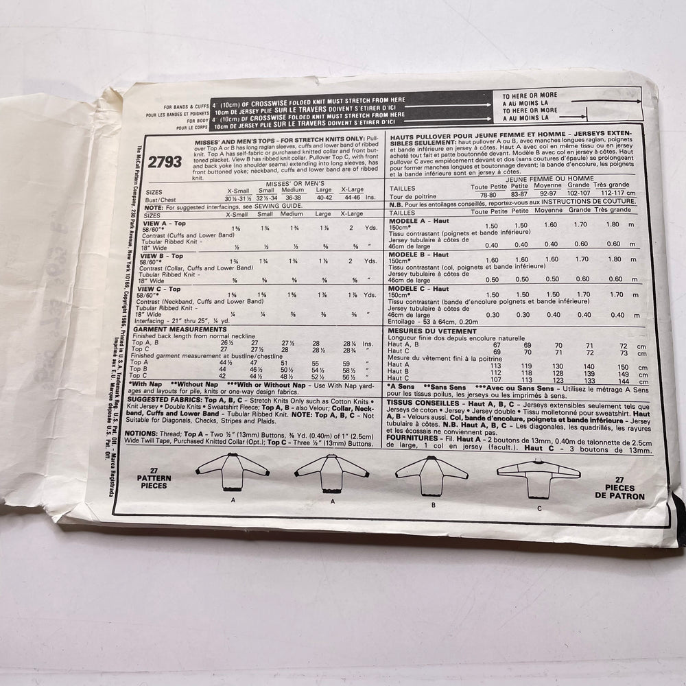 Sewing Pattern - Unisex - McCall's 2793
